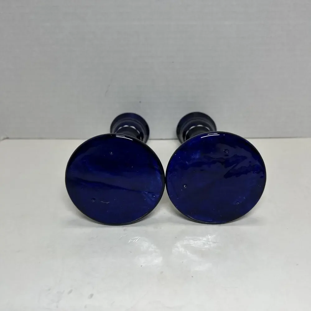 Pair Of Cobalt Blue Ceramic 6